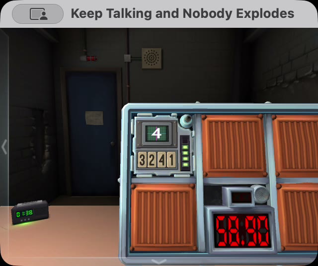 The Memory module and bomb timer in a recorded Keep Talking and Nobody Explodes game